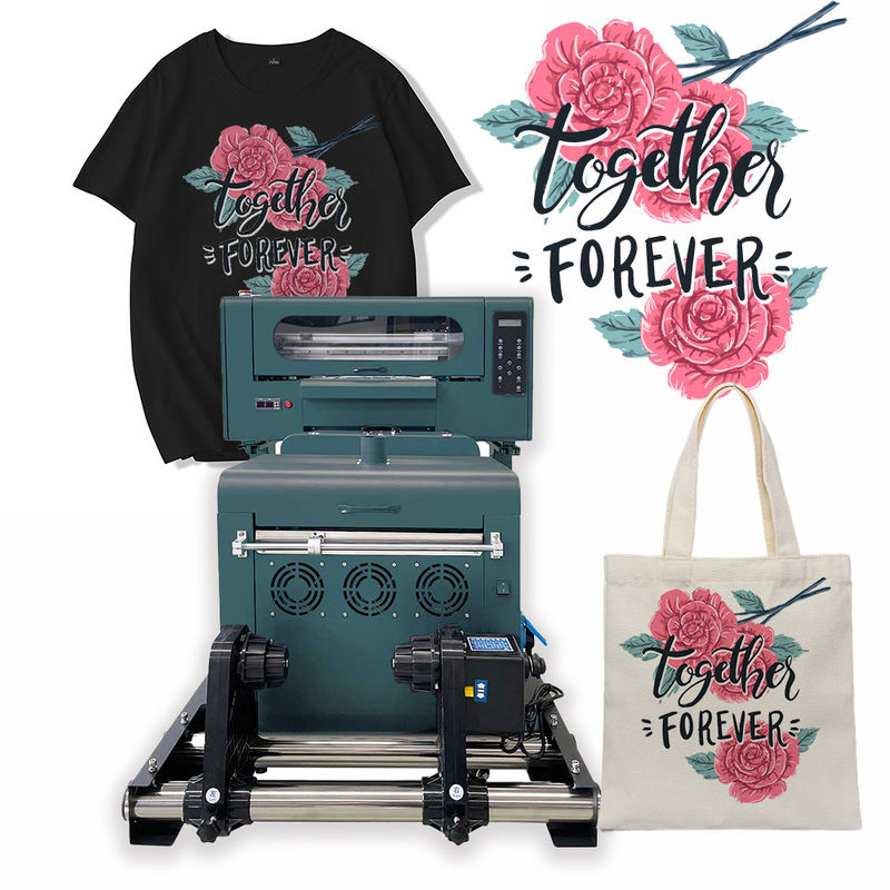 DTF Inkjet εκτυπωτής με διπλή Epson F1080 Print Heads ανεξάρτητη θέρμανση αυτόματη μεταφορά μέσων ενημέρωσης