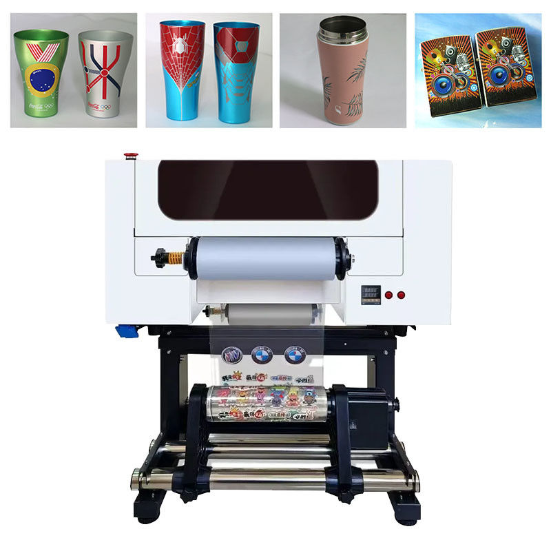 A3 UV DTF εκτυπωτής 30cm AB ταινία I3200 κεφαλές All In One Roll To Roll UV DTF εκτυπωτής με μηχανή εκτύπωσης laminator