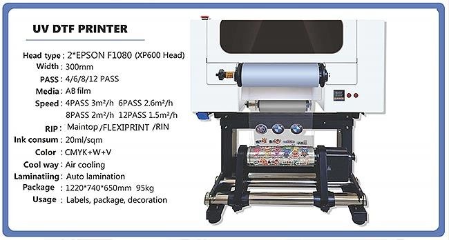 30CM UV DTF εκτυπωτής κυλίνδρους σε κυλίνδρους A3 UV DTF εκτυπωτής για μπουκάλι ακρυλικό πλαστικό