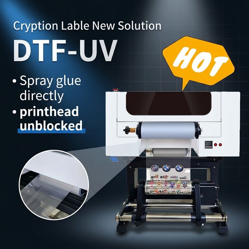 Εκτυπωτής UV DTF με δύο κεφαλές 30CM Μηχανή για παραγωγή αυτοκόλλητων ακρυλικών σε ρολό και μπουκάλια